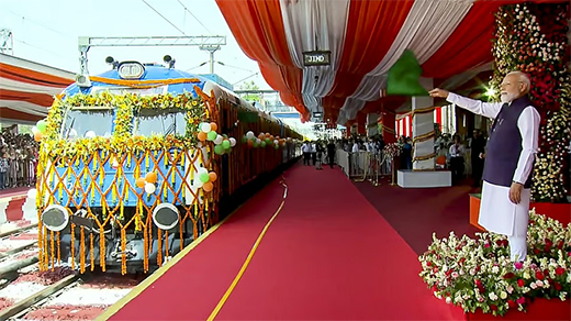 Headline PM Modi flags off India’s first hydrogen-powered train